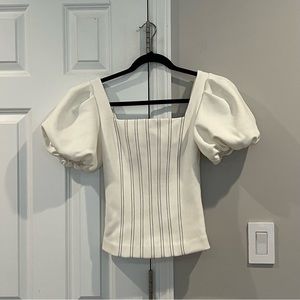 MISHA Collection White Ruffle Sleeve Top